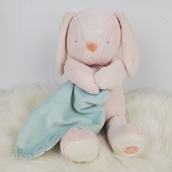 Carter's Pink Musical Brahms Lullaby Easter Bunny Rabbit Plush w/ Green Blanket